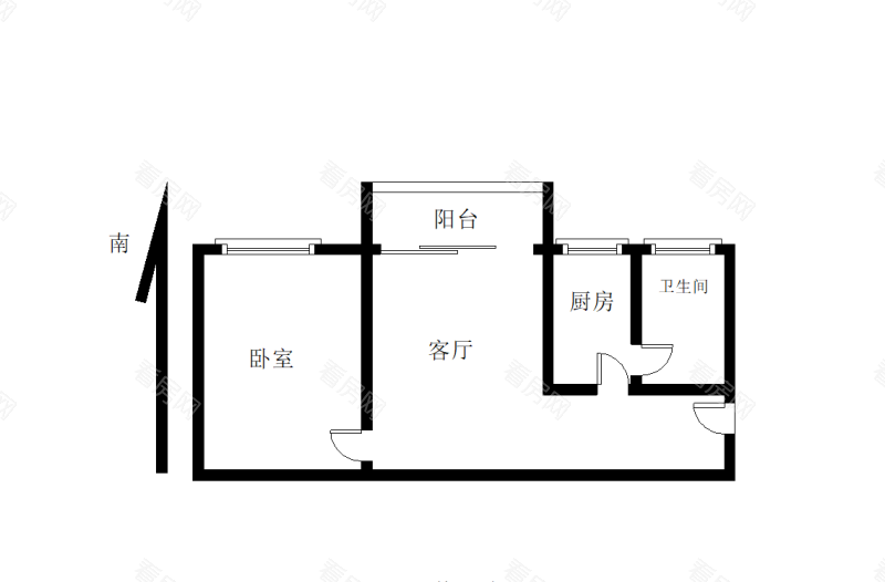 皇庭世纪小区1室1厅1卫户型图63