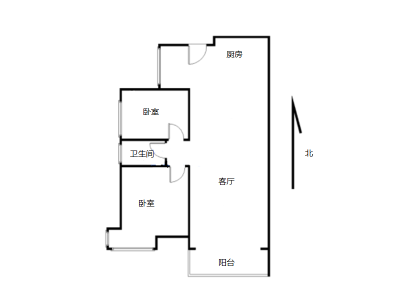 雍晟状元府邸小区2室1厅1卫户型图3