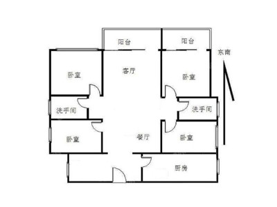 香格名苑小区4室2厅2卫户型图2