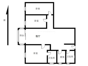 新丰大厦 3室2厅 102.74㎡ 简装_新丰大厦二手房户型图片3