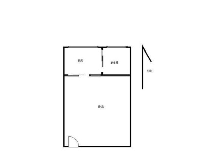 深意公寓小区1室0厅1卫户型图3
