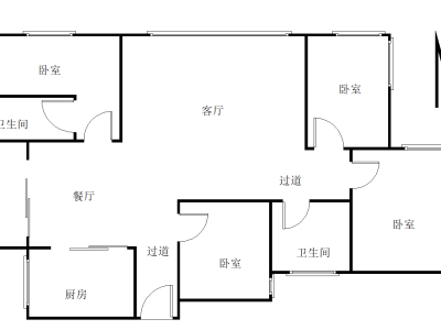港湾丽都小区4室2厅2卫户型图1