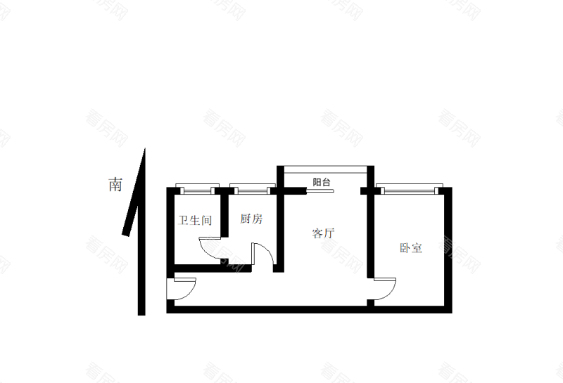 皇庭世纪小区1室1厅1卫户型图60