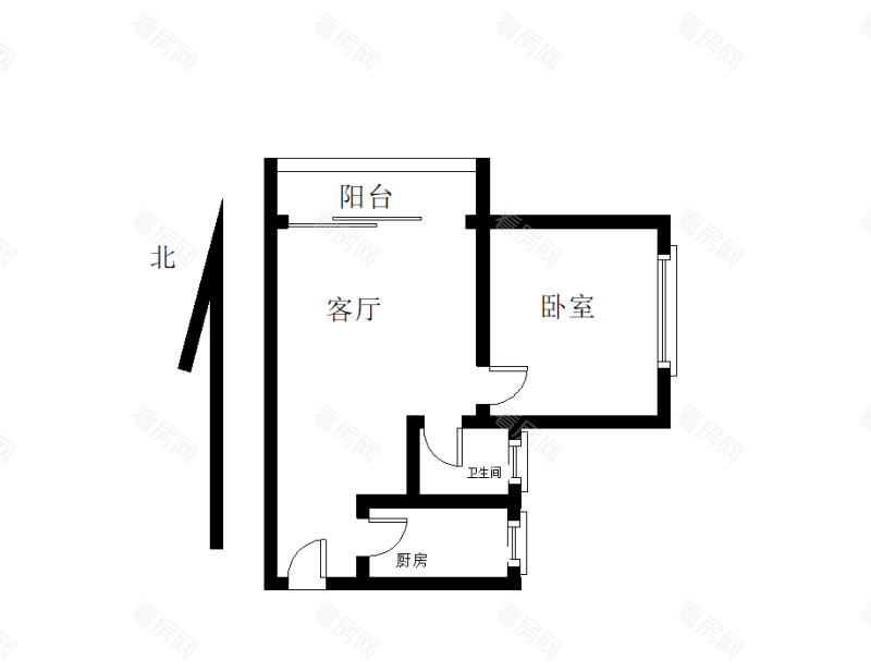 皇庭世纪小区1室1厅1卫户型图14