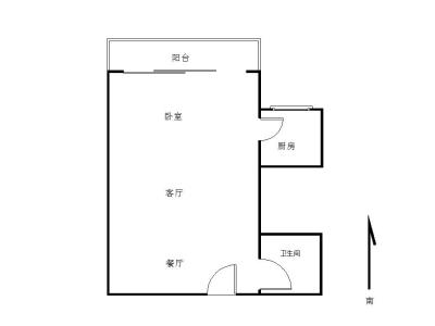 星河世纪小区1室2厅1卫户型图5